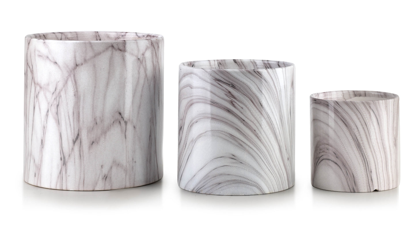 NEVA MARBLE KOMPLET 3 DONICZEK xL:14Xh15 L:11,5Xh11,5 M:8,5Xh8,5cm Mondex
