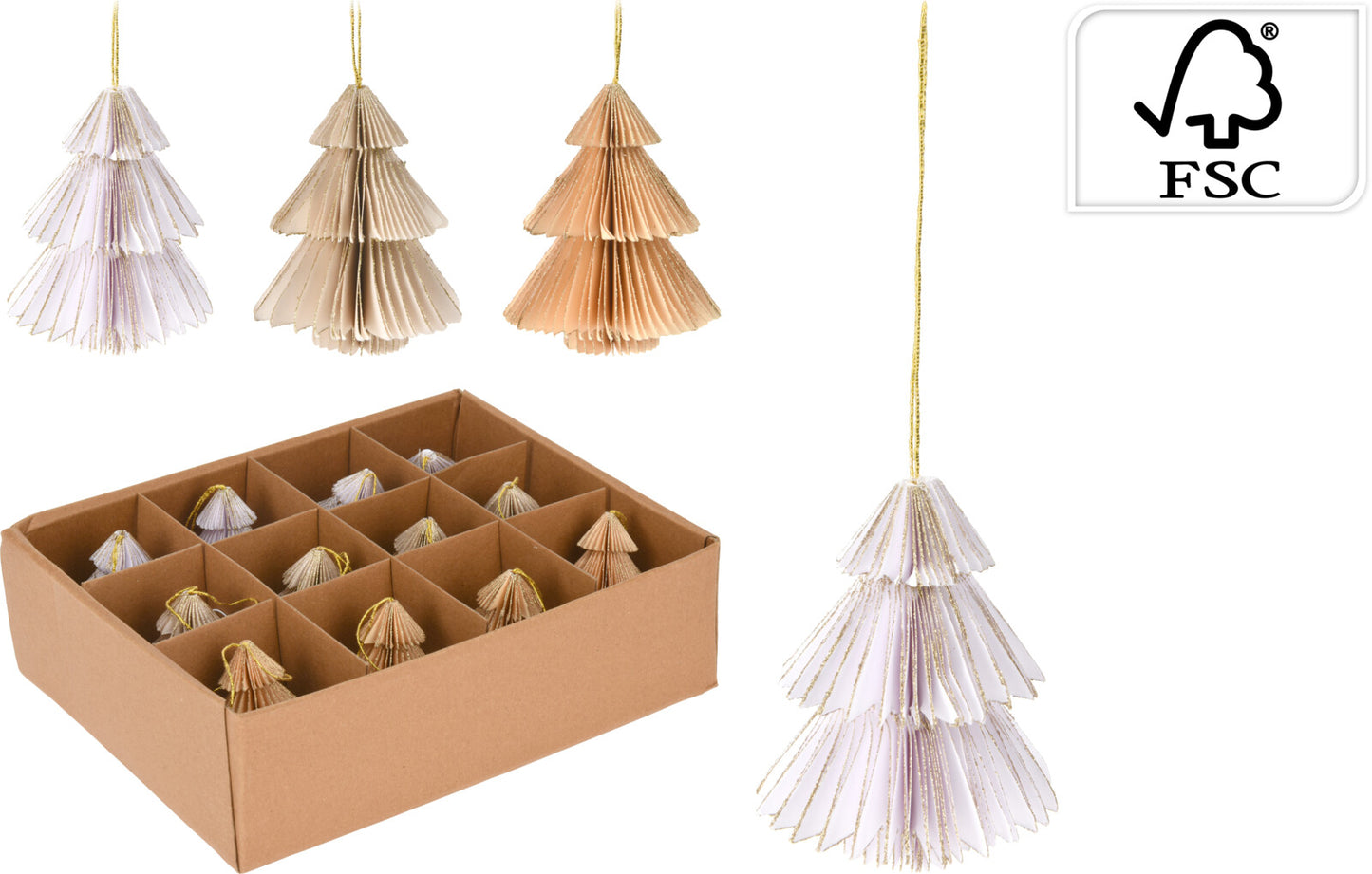 ZAWIESZKA CHOINKA PAPIEROWA 8CM Mondex