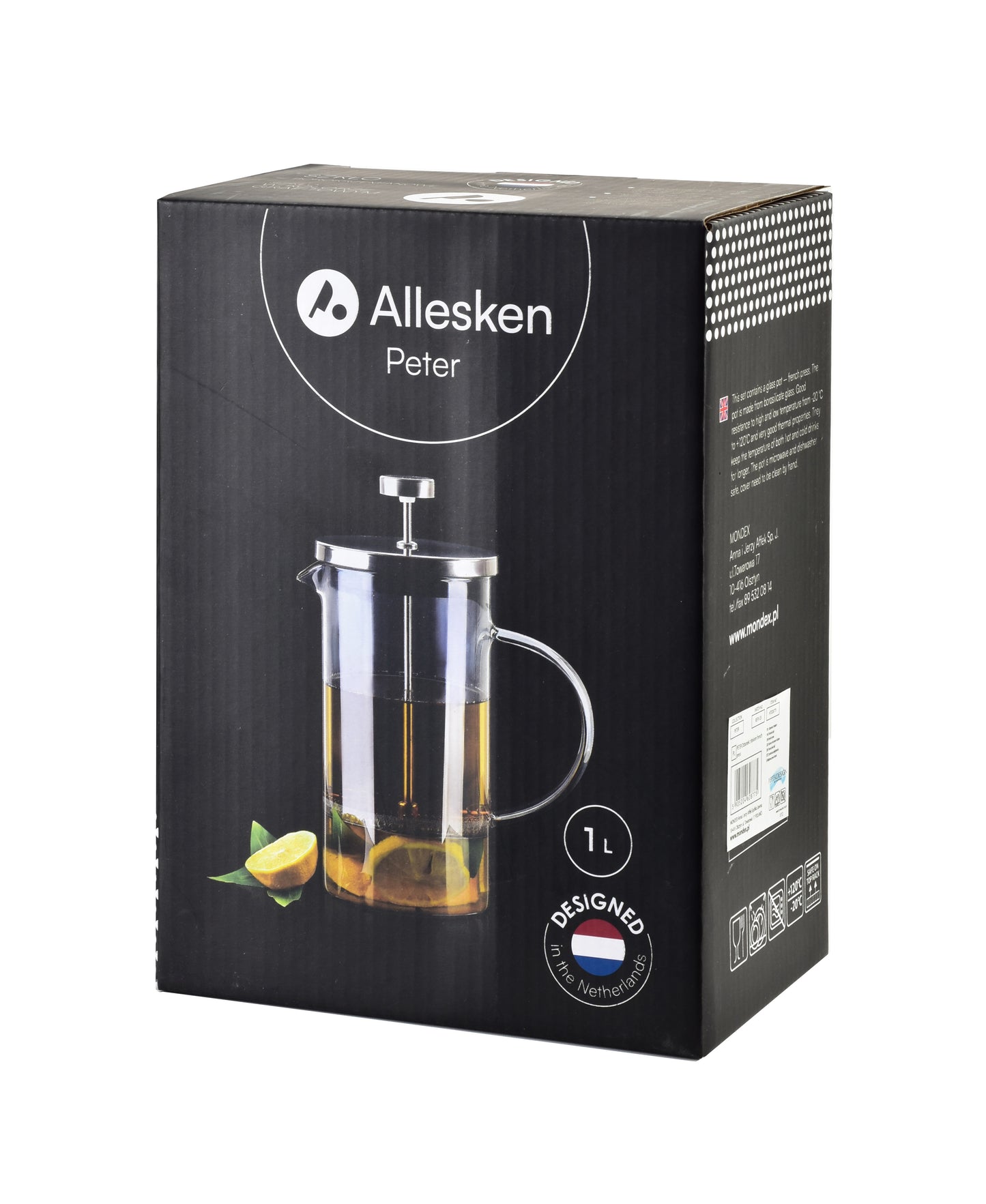 PETER Dzbanek z tłokiem french press1000ml 10,5x17xh20,5cm Allesken
