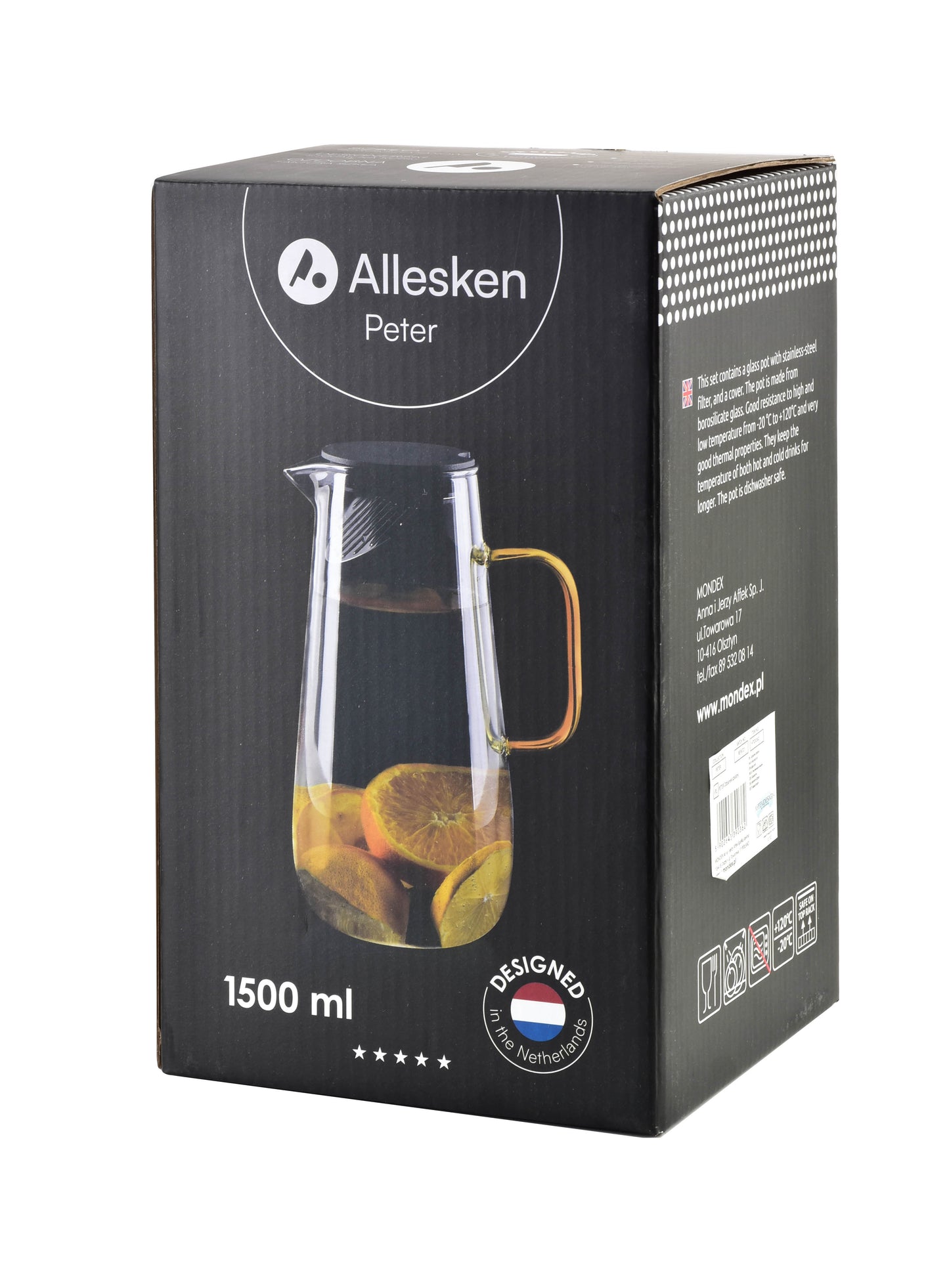 PETER Dzbanek szklany 1,5L szary Affekdesign By Mondex