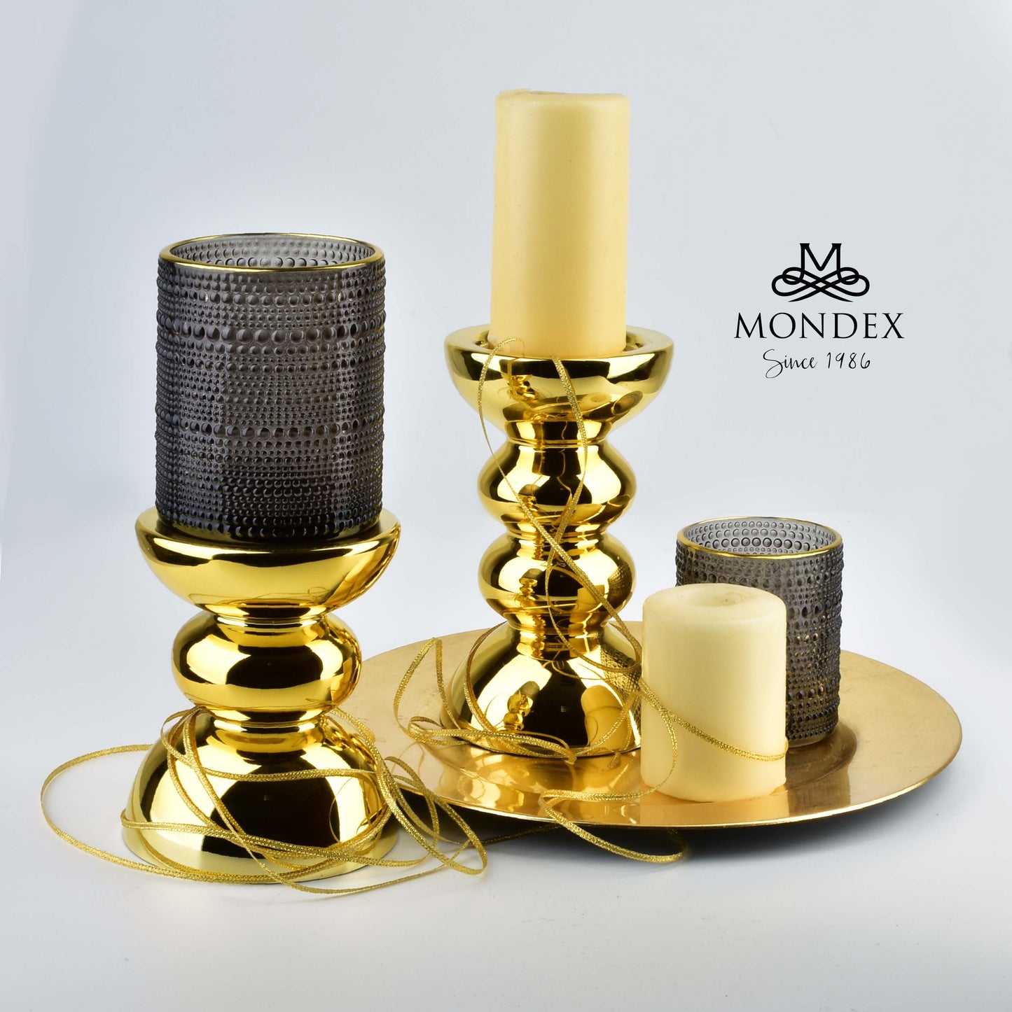RITA GOLD Świecznik ŚR.12XH:20,5CM Mondex