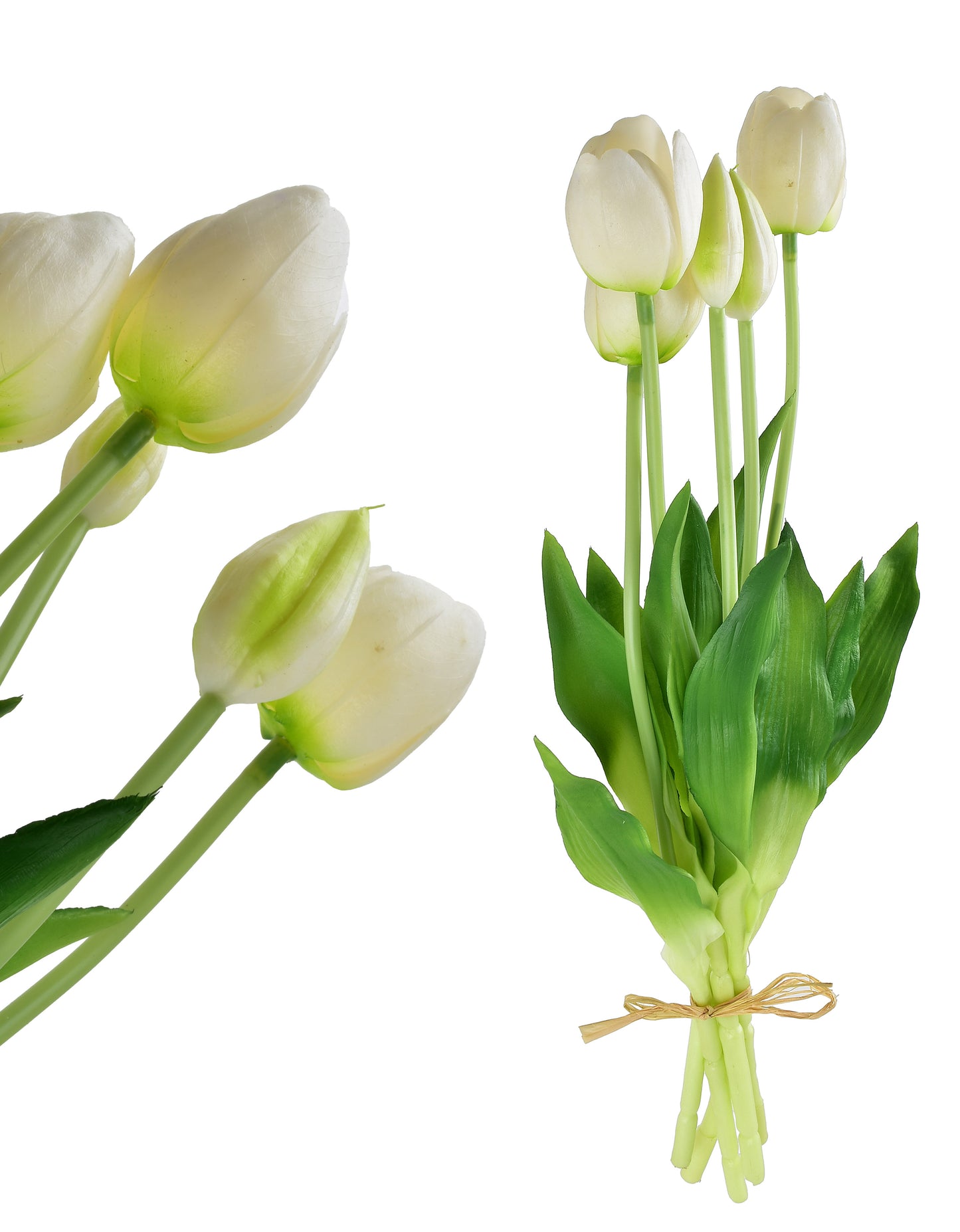 VIRIDIS Kwiat sztuczny Bukiet 5 tulipanów białe 40cm Mondex Since 1986R
