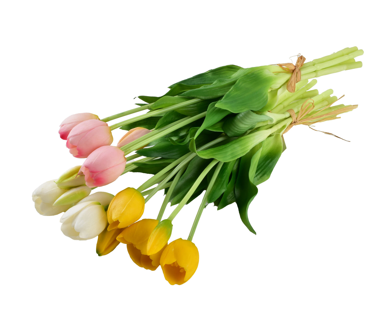 VIRIDIS Kwiat sztuczny Bukiet 5 tulipanów białe 40cm Mondex Since 1986R