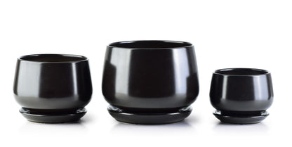 NEVA Komplet 3 osłonek czarny mat XL19xh15cm L15xh12cm M11xh10cm Mondex