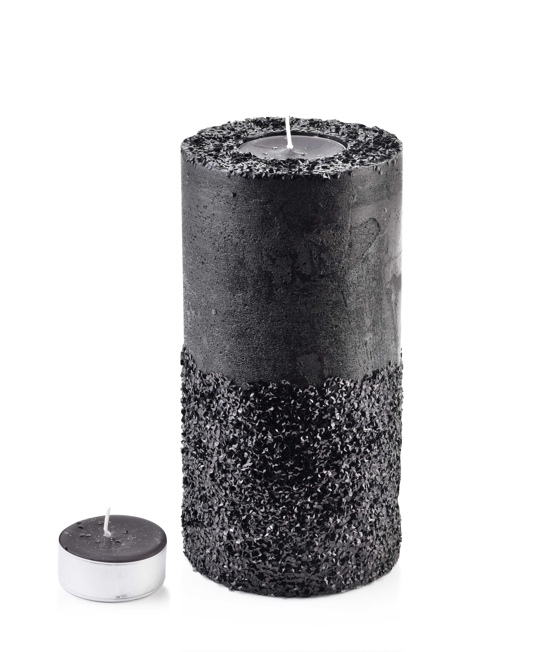 ŚWIECA LAMPION WALEC 120X240 DIAMENT CZARNY CZARNY Mondex