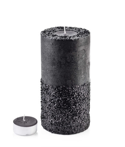 ŚWIECA LAMPION WALEC 120X240 DIAMENT CZARNY CZARNY Mondex