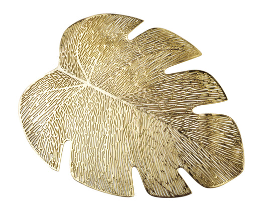 JUNGLE Mata stołowa45,5x33xh0,01cm liść złoty Mondex