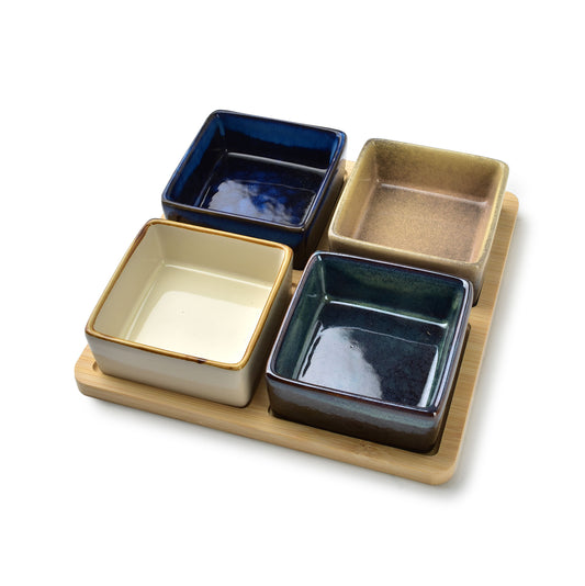 MODERN KITCHEN Deska z miskami 19x19h5cm Mondex