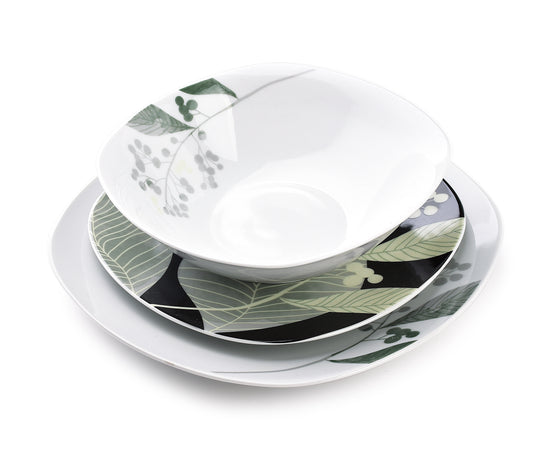 HERBAL BLACK Komplet obiadowy 18 części Affekdesign By Mondex