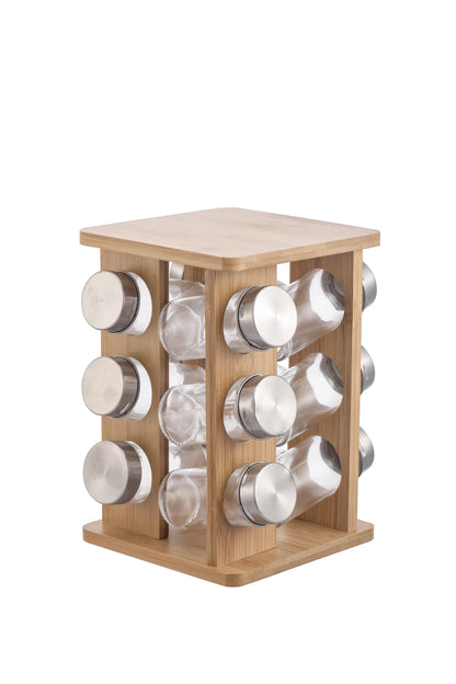 MODERN KITCHEN Zestaw 12 przyprawników 15x15x23,5cm na stojaku Allesken