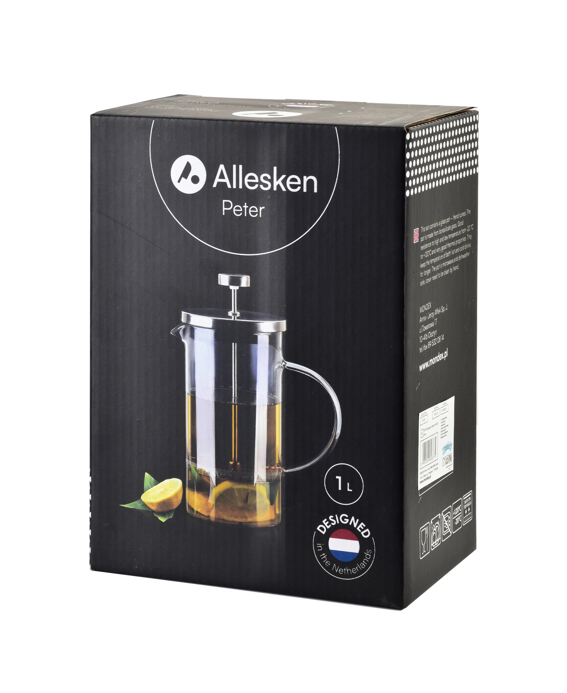 PETER Dzbanek z tłokiem french press1000ml 10,5x17xh20,5cm Allesken