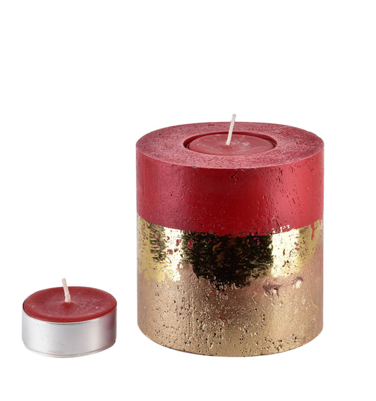 ŚWIECA LAMPION WALEC OMBRE RED 120 Mondex