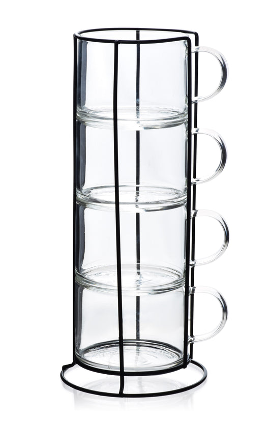 PETER Komplet 4 filiżanek na stojaku 350ml Allesken
