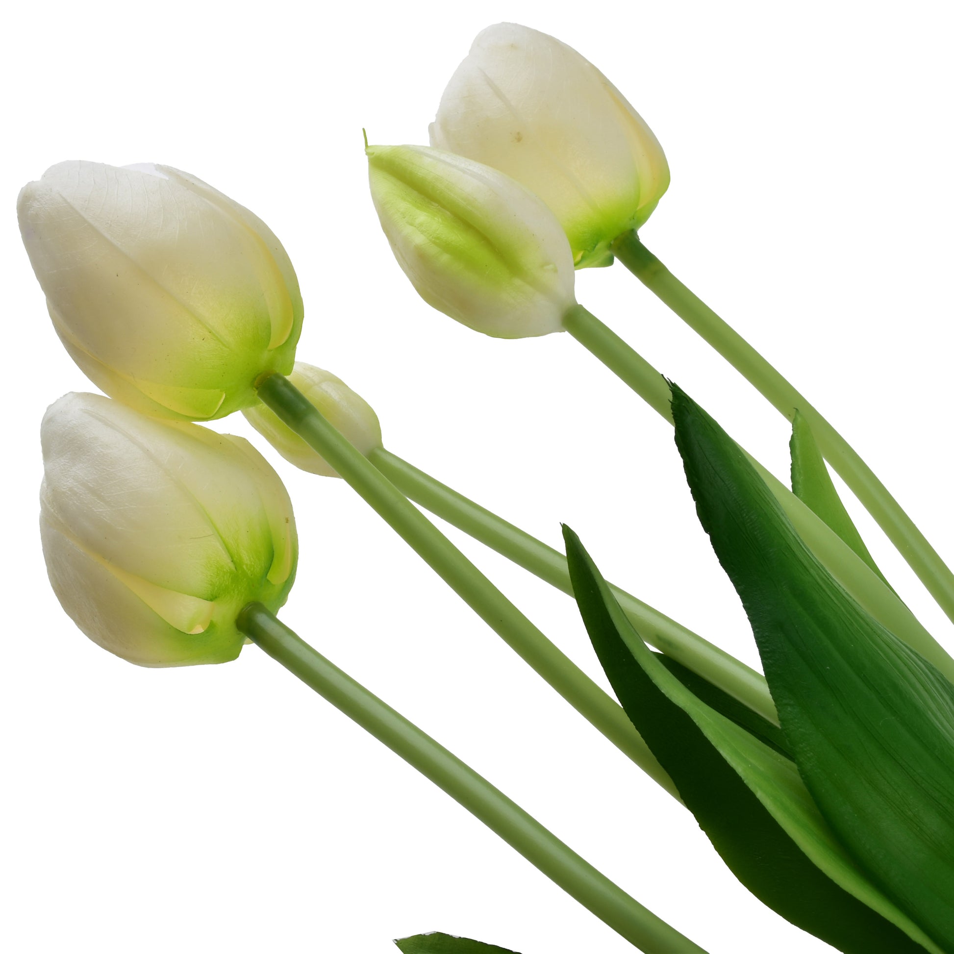 VIRIDIS Kwiat sztuczny Bukiet 5 tulipanów białe 40cm Mondex Since 1986R